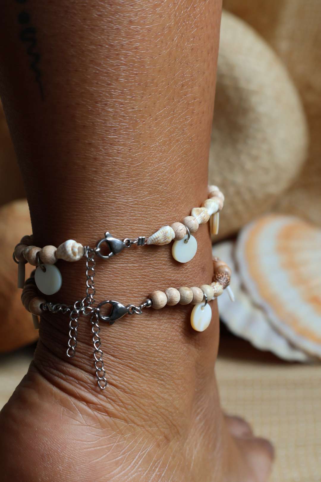 Bracelet de cheville nacre coquillages - VAIMITI