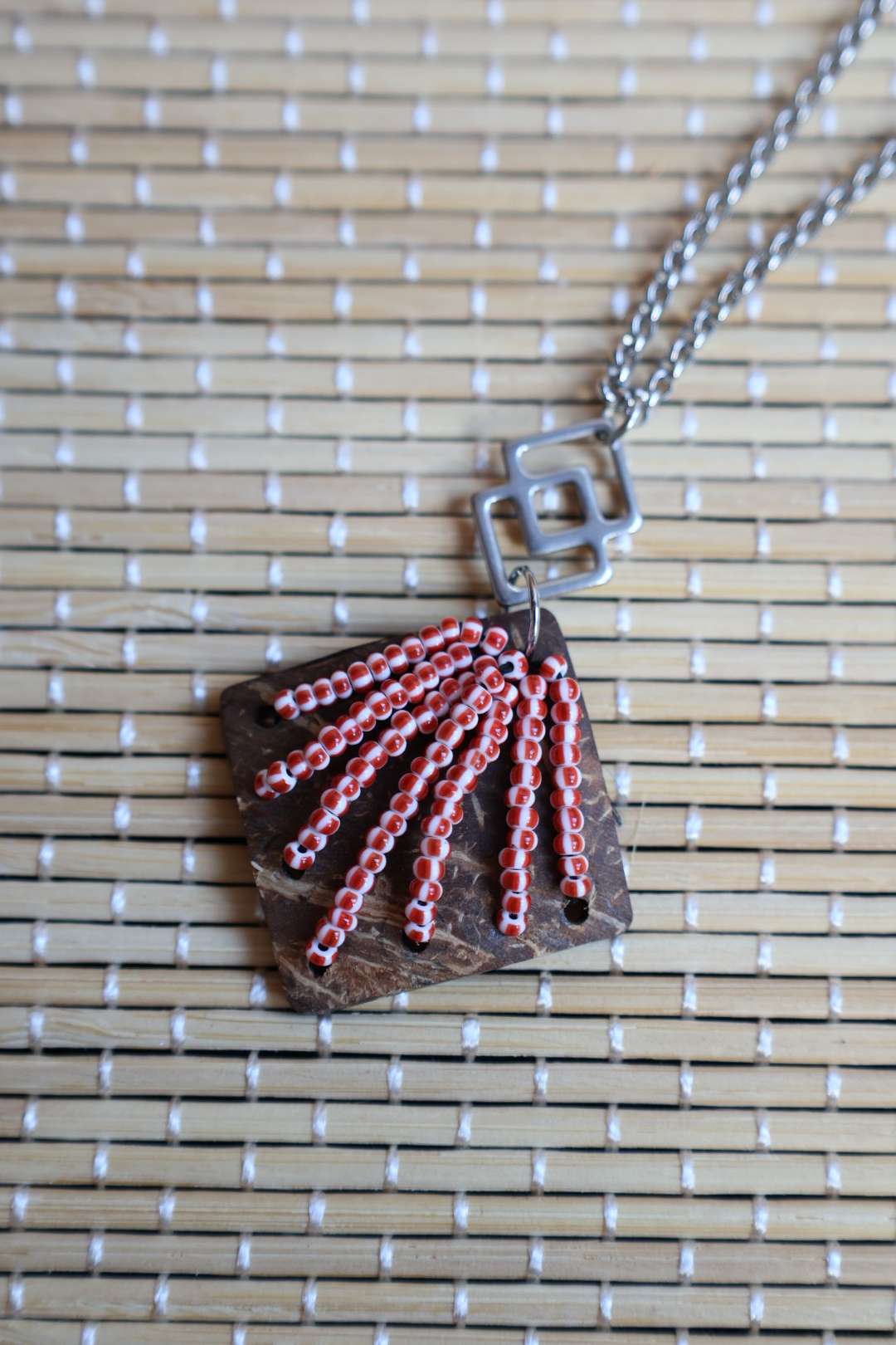 Collier en acier inoxydable et noix de coco - NAVAJO