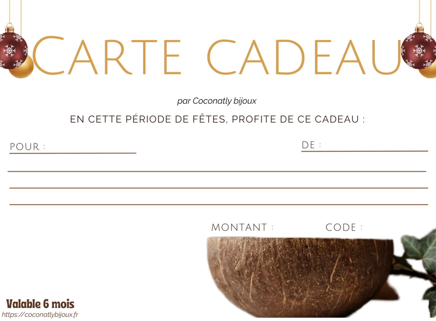 Carte cadeau Coconatly