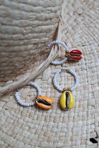 Bagues ajustables avec coquillages en résine - CAURIS (doré)