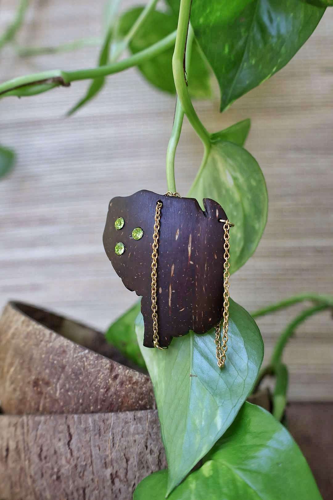 Broche naturelle en noix de coco - GUYANE