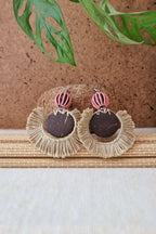 Boucles d'oreilles maxi en lin naturel - WASSAï