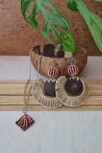 Boucles d'oreilles maxi en lin naturel - WASSAï